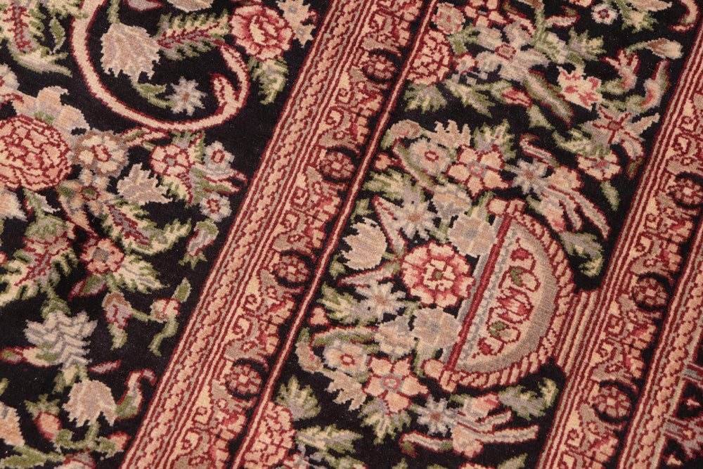handmade Traditional Tamour Black Beige Hand Knotted RECTANGLE 100% WOOL area rug 8x10