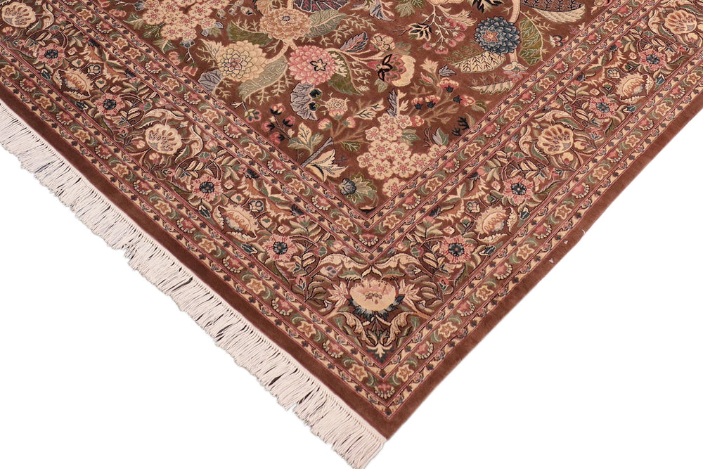 handmade Traditional Nagi Brown Blue Hand Knotted RECTANGLE 100% WOOL area rug 8x10