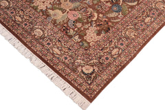handmade Traditional Nagi Brown Blue Hand Knotted RECTANGLE 100% WOOL area rug 8x10