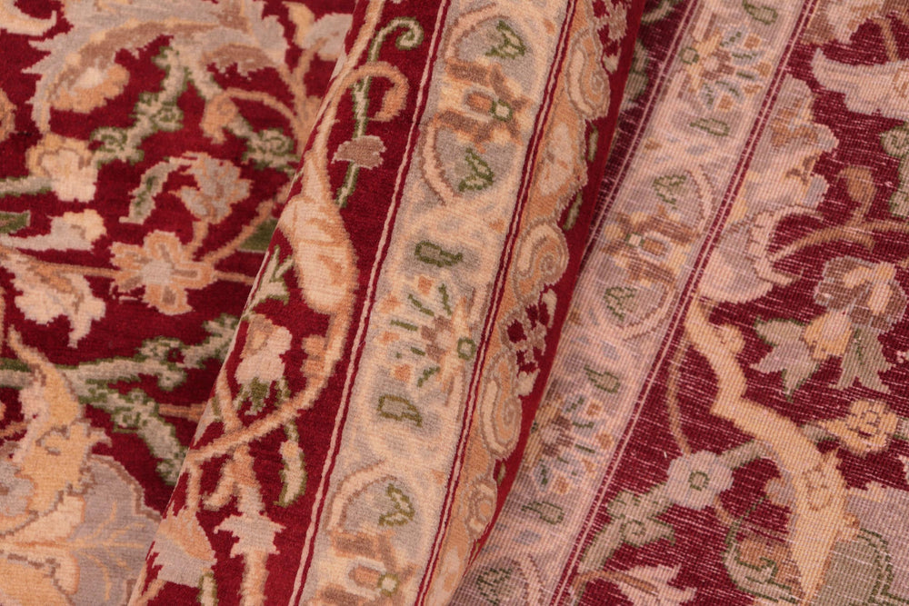 handmade Traditional Kashan Red Gold Hand Knotted RECTANGLE 100% WOOL area rug 8x10