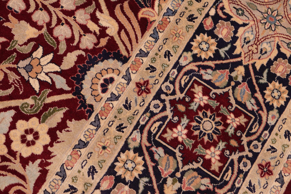 handmade Traditional Shahid Red Blue Hand Knotted RECTANGLE 100% WOOL area rug 8x10