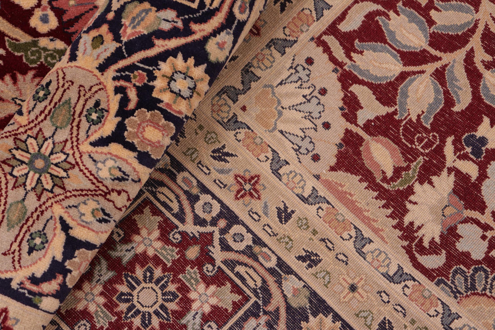 handmade Traditional Shahid Red Blue Hand Knotted RECTANGLE 100% WOOL area rug 8x10