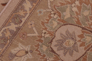 handmade Traditional Lahore Taupe Brown Hand Knotted RECTANGLE 100% WOOL area rug 8x10