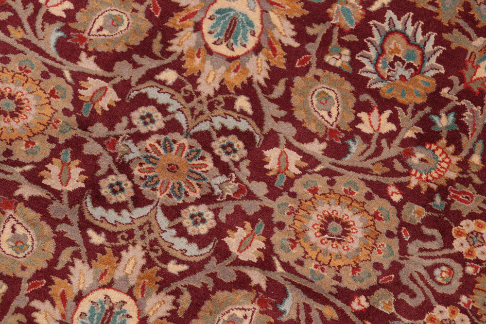 handmade Traditional New Asif Maroon Green Hand Knotted RECTANGLE 100% WOOL area rug 8x10