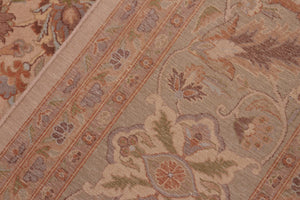 handmade Traditional Mehal Taupe Green Hand Knotted RECTANGLE 100% WOOL area rug 8x10
