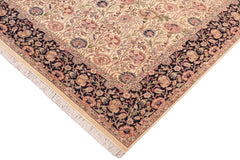 handmade Transitional Irfan Beige Blue Hand Knotted RECTANGLE 100% WOOL area rug 8x10