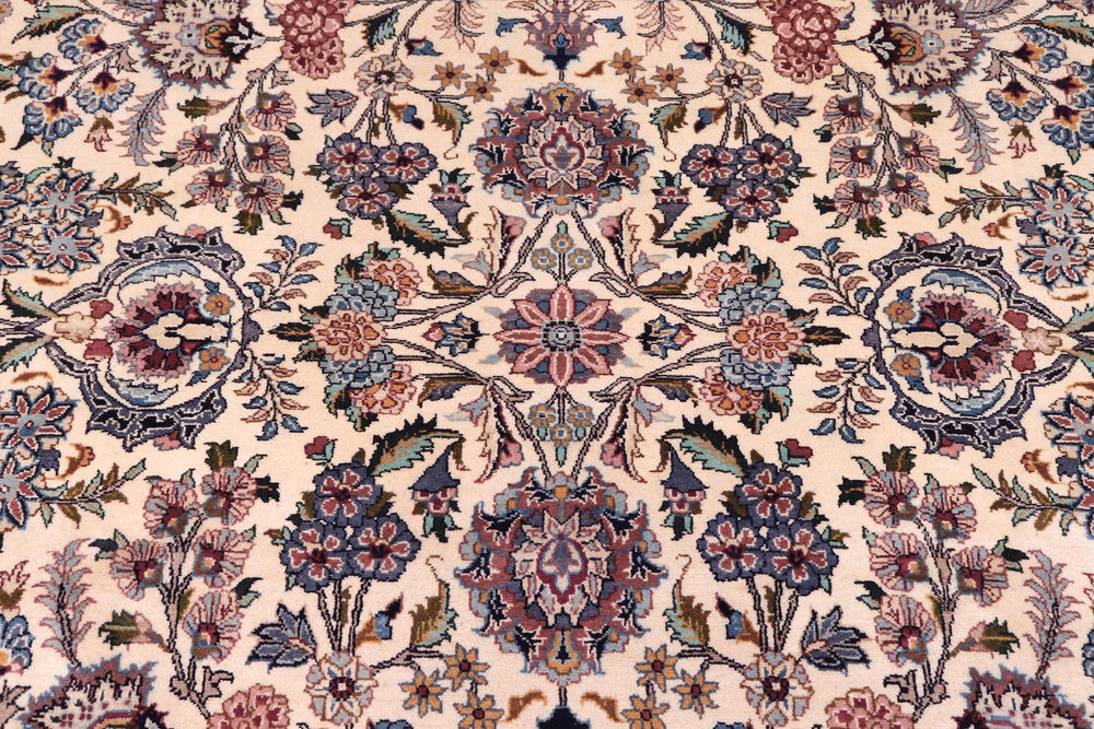 handmade Traditional Shahbaaz Ivory Pink Hand Knotted RECTANGLE 100% WOOL area rug 9x12