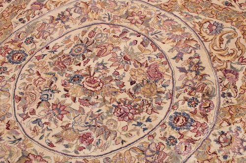 handmade Traditional Nazakat Beige Gold Hand Knotted RECTANGLE 100% WOOL area rug 9x12