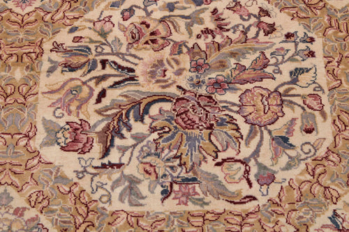 handmade Traditional Nazakat Beige Gold Hand Knotted RECTANGLE 100% WOOL area rug 9x12