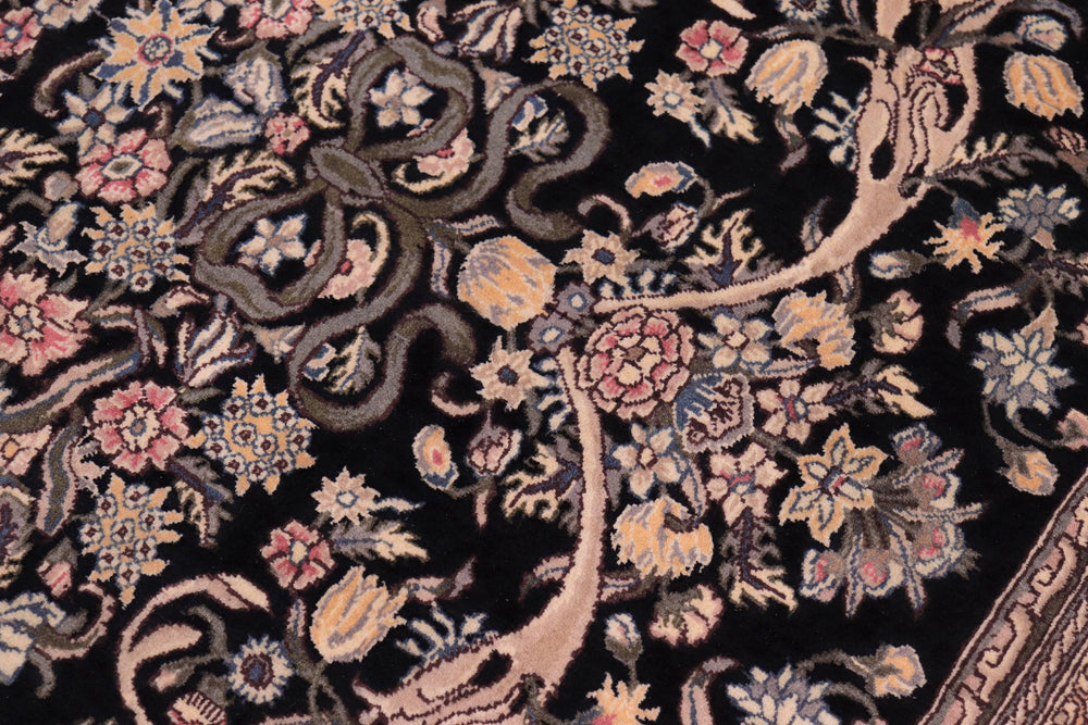 handmade Traditional Tamour Black Black Hand Knotted RECTANGLE 100% WOOL area rug 9x12