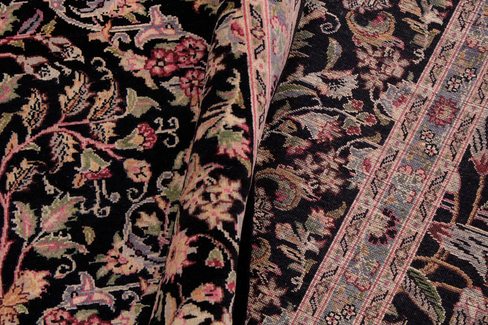 handmade Transitional Nadeem Black Green Hand Knotted RECTANGLE 100% WOOL area rug 9x12