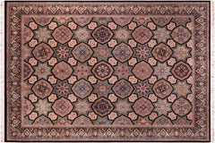 handmade Transitional Firdous Black Multi Hand Knotted RECTANGLE 100% WOOL area rug 9x12