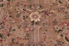 handmade Transitional Pupo Taupe Green Hand Knotted RECTANGLE 100% WOOL area rug 9x12