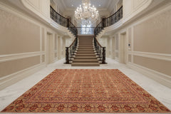 handmade Transitional Paracha Taupe Beige Hand Knotted RECTANGLE 100% WOOL area rug 9x12