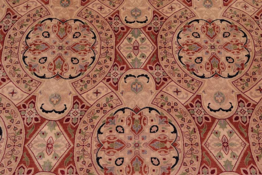 handmade Transitional Paracha Taupe Beige Hand Knotted RECTANGLE 100% WOOL area rug 9x12