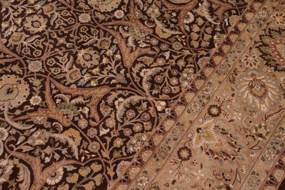 handmade Traditional Veg Dye Brown Tan Hand Knotted RECTANGLE 100% WOOL area rug 9x12