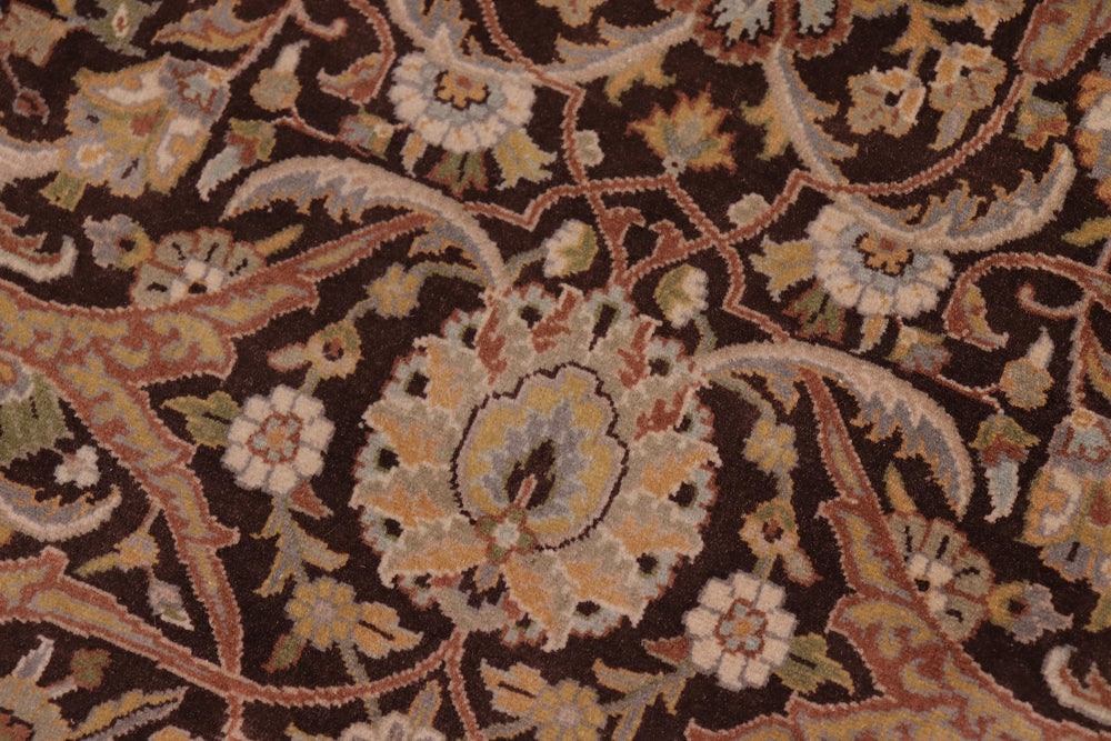 handmade Traditional Veg Dye Brown Tan Hand Knotted RECTANGLE 100% WOOL area rug 9x12