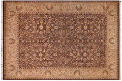 handmade Traditional Veg Dye Brown Tan Hand Knotted RECTANGLE 100% WOOL area rug 9x12