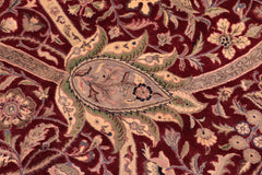 handmade Transitional Arshad Red Green Hand Knotted RECTANGLE 100% WOOL area rug 9x12