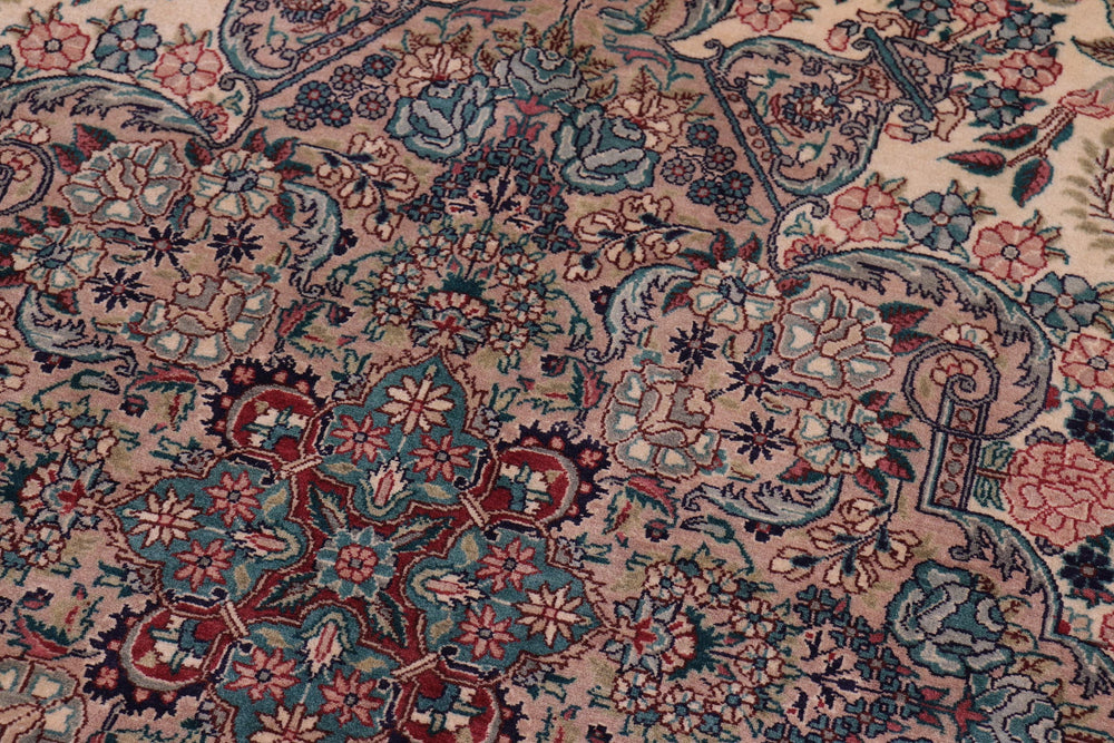 handmade Traditional Basarabian Ivory Pink Hand Knotted RECTANGLE 100% WOOL area rug 9x12