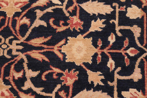 handmade Traditional Kafkaz Blue Tan Hand Knotted RECTANGLE 100% WOOL area rug 5x7