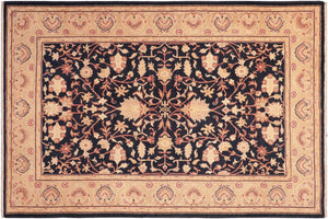 handmade Traditional Kafkaz Blue Tan Hand Knotted RECTANGLE 100% WOOL area rug 5x7