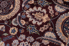 handmade Transitional Agra Tabriz Maroon Blue Hand Knotted RECTANGLE 100% WOOL area rug 5x7
