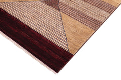 handmade Modern Gabbeh Red Brown Hand Knotted RECTANGLE 100% WOOL area rug 5' x 7'
