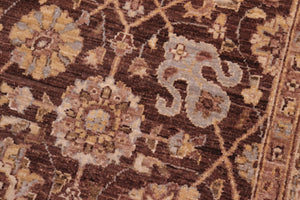 handmade Transitional Kafkaz Brown Tan Hand Knotted RECTANGLE 100% WOOL area rug 5' x 7'