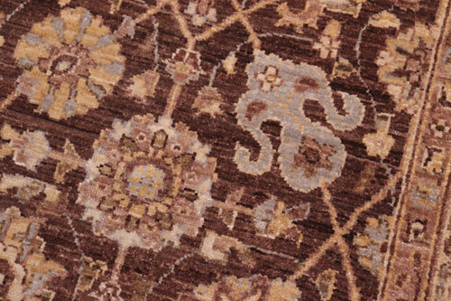 handmade Transitional Kafkaz Brown Tan Hand Knotted RECTANGLE 100% WOOL area rug 5' x 7'