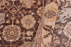 handmade Transitional Kafkaz Brown Tan Hand Knotted RECTANGLE 100% WOOL area rug 5' x 7'