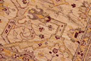 handmade Traditional Kafkaz Tan Gold Hand Knotted RECTANGLE 100% WOOL area rug 5x7