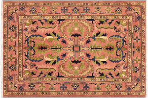 handmade Traditional Kafkaz Rust Rust Hand Knotted RECTANGLE 100% WOOL area rug 5x7