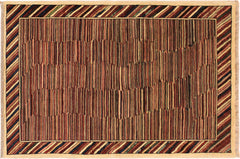 handmade Modern Gabbeh Blue Red Hand Knotted RECTANGLE 100% WOOL area rug 3' x 5'