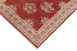 handmade Modern Kafkaz Red Tan Hand Knotted RECTANGLE 100% WOOL area rug 3' x 5'