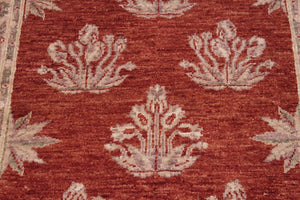 handmade Modern Kafkaz Red Tan Hand Knotted RECTANGLE 100% WOOL area rug 3' x 5'