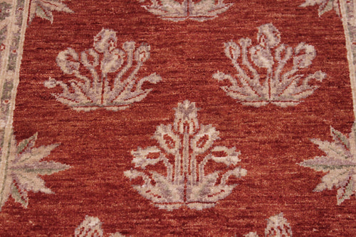 handmade Modern Kafkaz Red Tan Hand Knotted RECTANGLE 100% WOOL area rug 3' x 5'