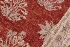 handmade Modern Kafkaz Red Tan Hand Knotted RECTANGLE 100% WOOL area rug 3' x 5'
