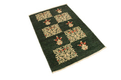 handmade Modern Drake Green Rust Hand Knotted RECTANGLE 100% WOOL area rug 3' x 5'