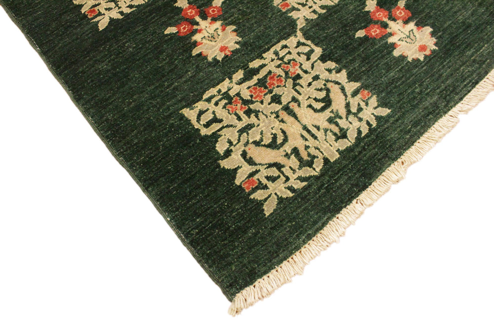 handmade Modern Drake Green Rust Hand Knotted RECTANGLE 100% WOOL area rug 3' x 5'