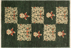 handmade Modern Drake Green Rust Hand Knotted RECTANGLE 100% WOOL area rug 3' x 5'