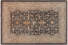 handmade Traditional Kafkaz Charcoal Tan Hand Knotted RECTANGLE 100% WOOL area rug 3x5