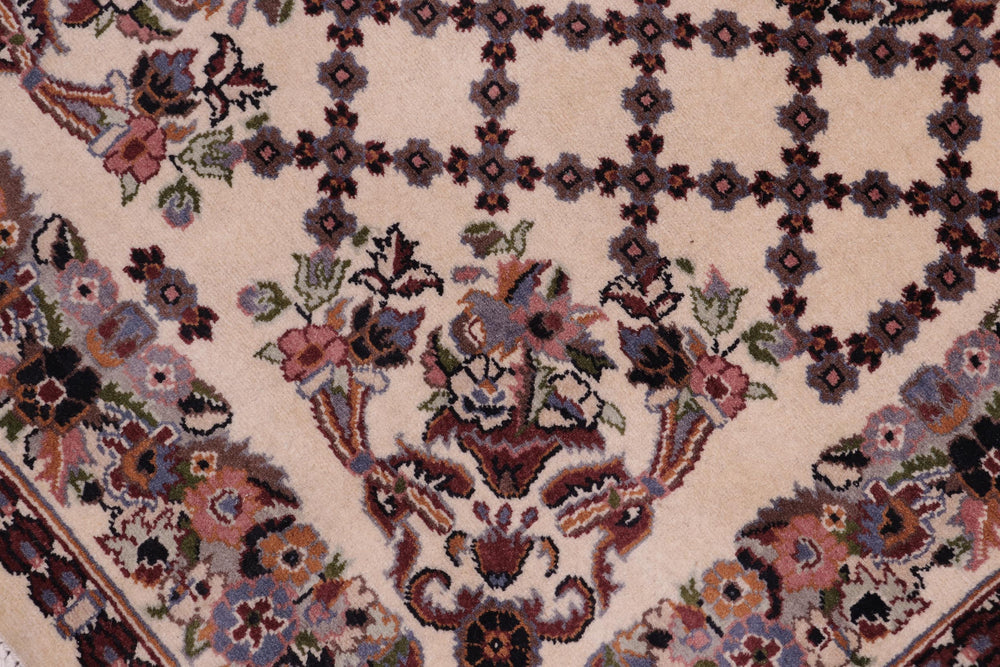 handmade Traditional Golden Ivory Blue Hand Knotted RECTANGLE 100% WOOL area rug 3x4