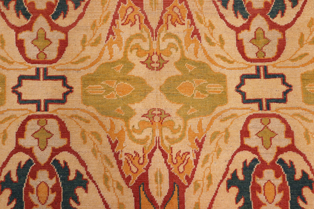 handmade Transitional Antique Beige Green Hand Knotted RECTANGLE 100% WOOL area rug 6' x 7'