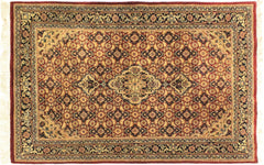 handmade Traditional Kafkaz Red Blue Hand Knotted RECTANGLE 100% WOOL area rug 4' x 6'