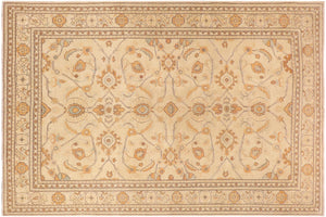 handmade Transitional Kafkaz Tan Orange Hand Knotted RECTANGLE 100% WOOL area rug 10' x 15'