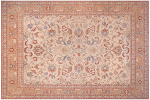 handmade Traditional Kafkaz Ivory Rose Hand Knotted RECTANGLE 100% WOOL area rug 13x17