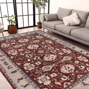 handmade Traditional Kafkaz Brown Lt. Blue Hand Knotted RECTANGLE 100% WOOL area rug 12x18