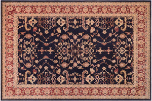 handmade Transitional Kafkaz Blue Red Hand Knotted RECTANGLE 100% WOOL area rug 12' x 16'