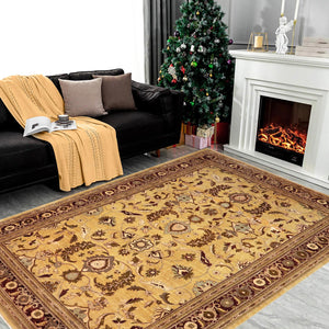 handmade Traditional Kafkaz Gold Red Hand Knotted RECTANGLE 100% WOOL area rug 13x17